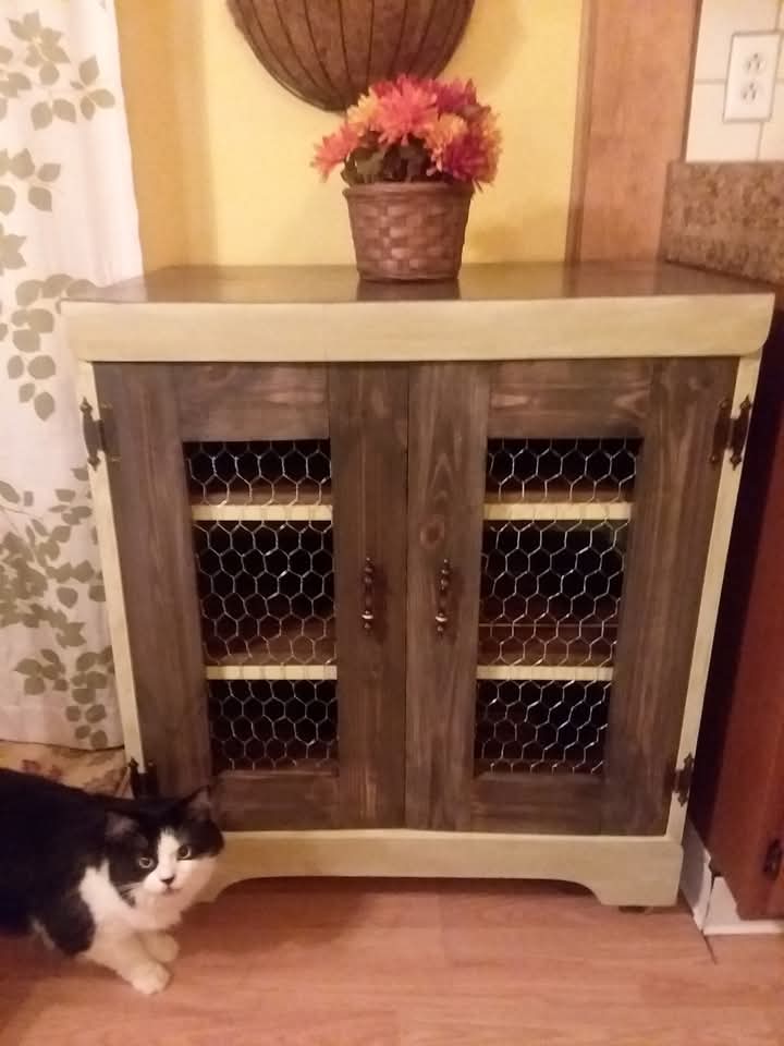 From Sticker-Covered Dresser to Farmhouse Pantry Cabinet: One of My First Furniture Flips